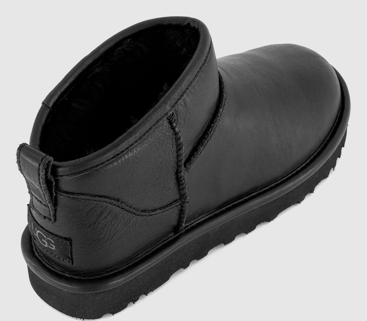 black leather ugg mini