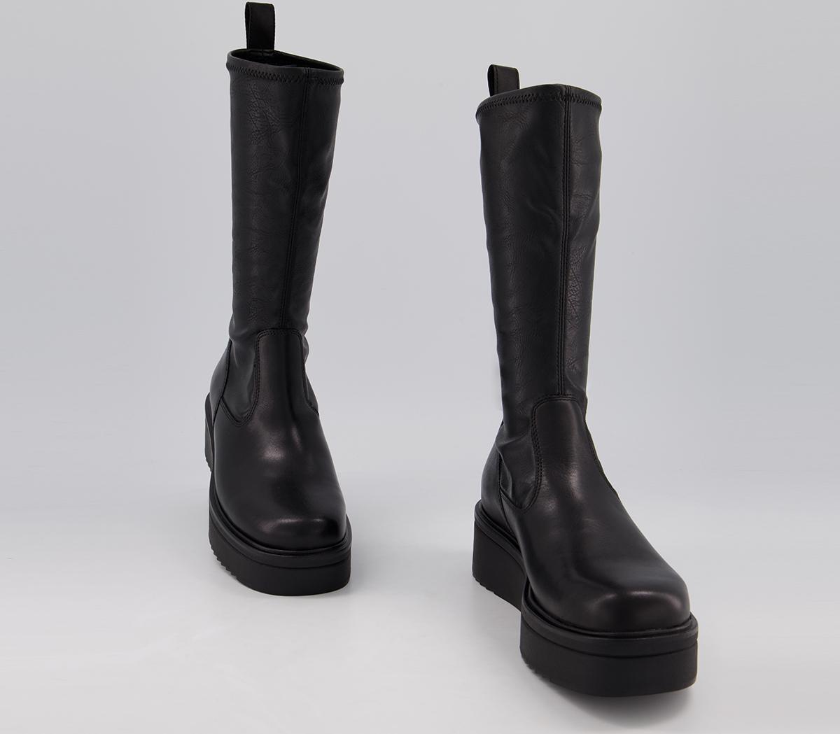 vagabond tyra black leather knee high boots