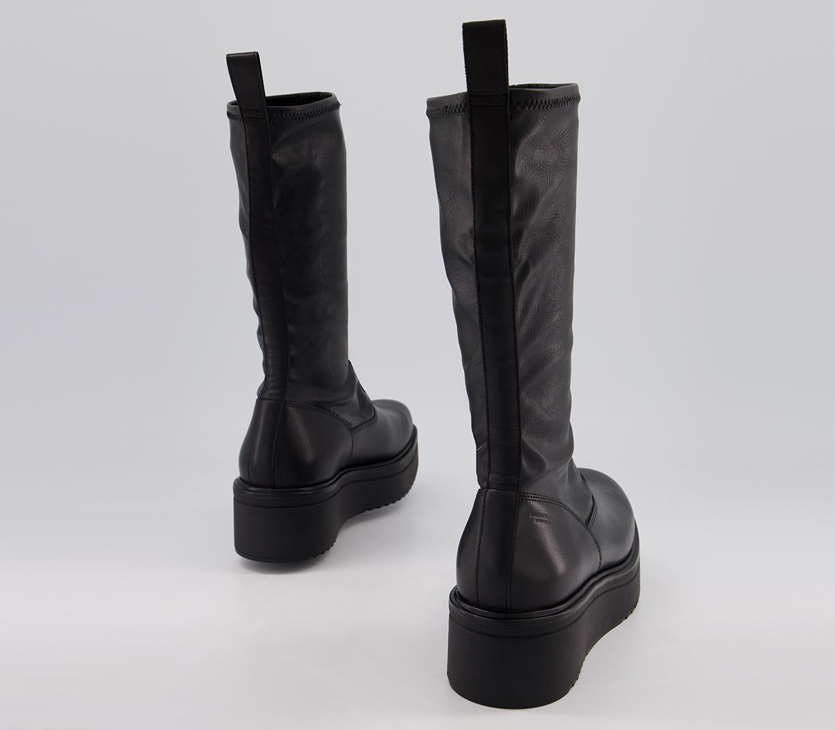 vagabond tyra black leather knee high boots