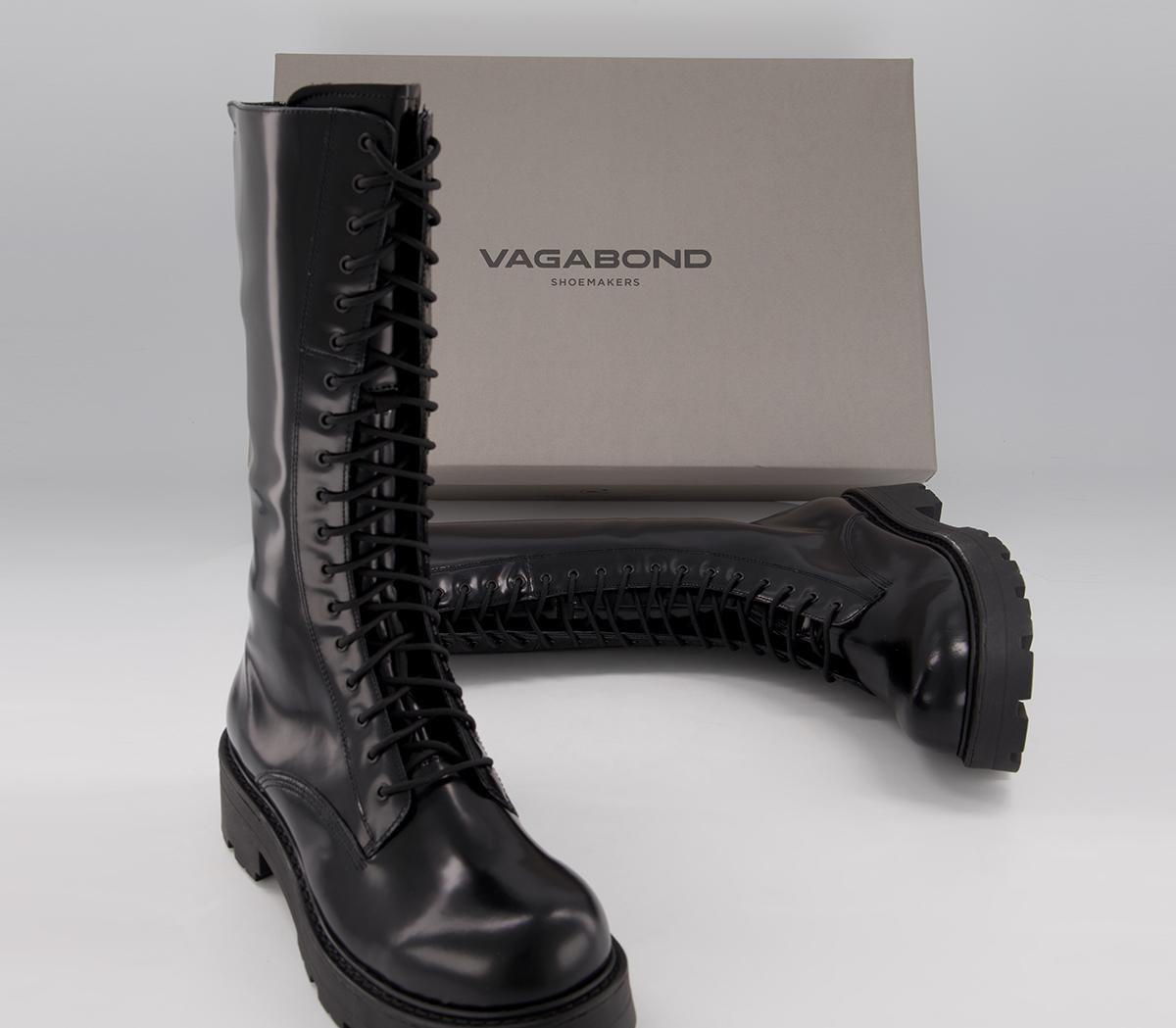 vagabond tyra black leather knee high boots
