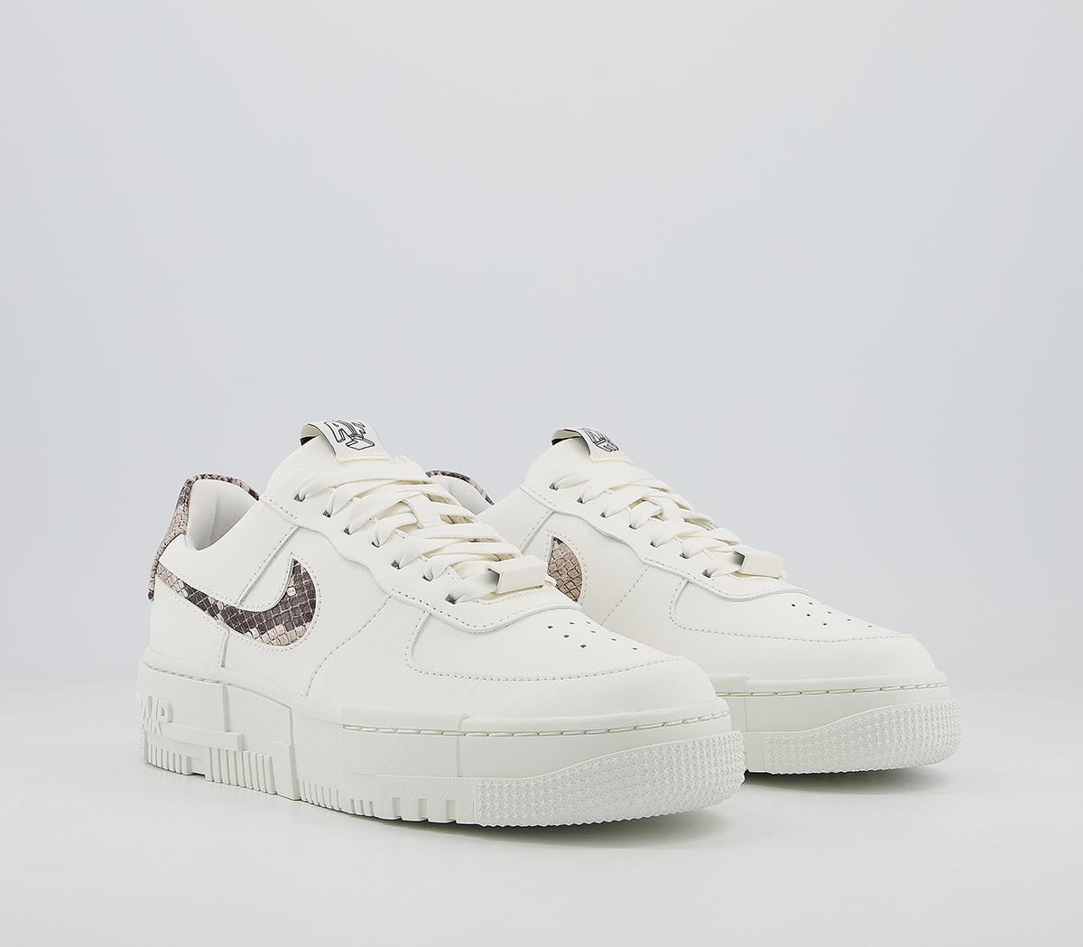 Nike Air Force 1 Pixel Trainers Sail Desert Sand Leopard White - Hers ...