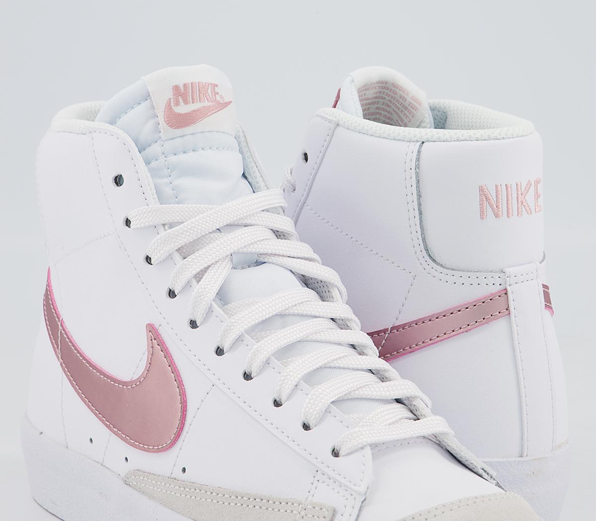 Nike Blazer Mid '77 Gs Trainers White Pink Glaze - Unisex