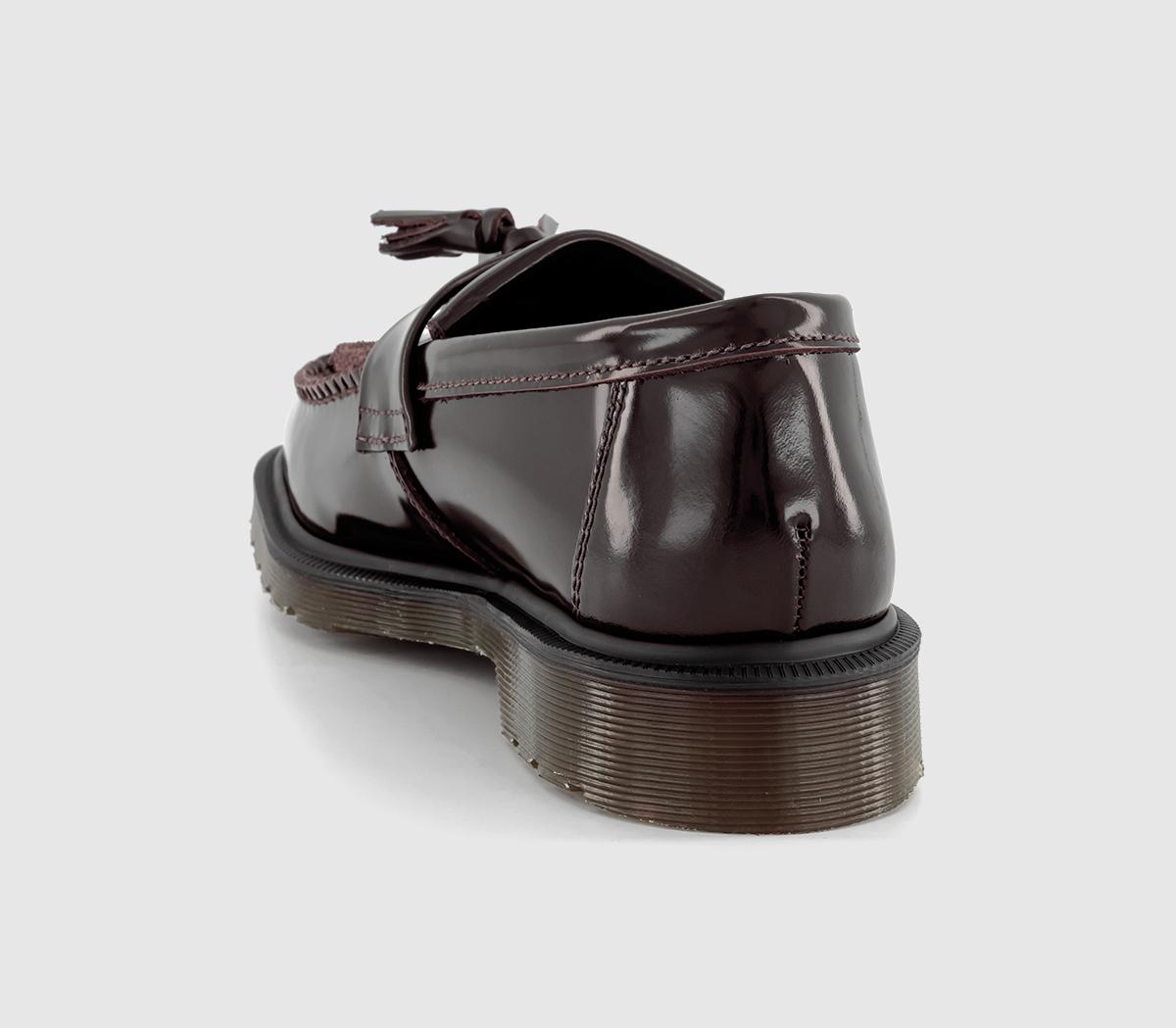 dr martens adrian bar loafers in red