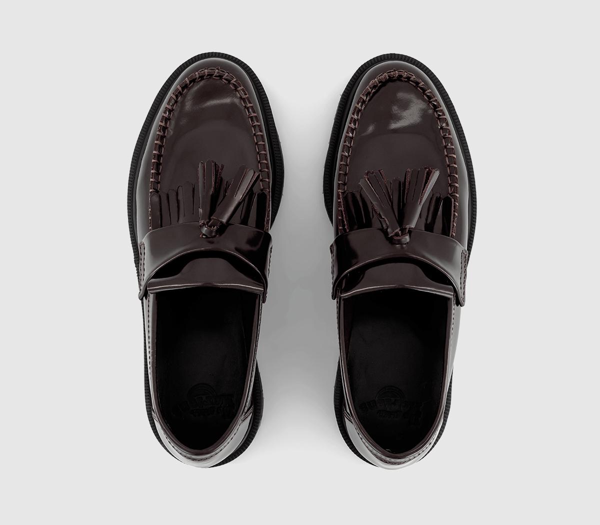 dr martens adrian bar loafers in red