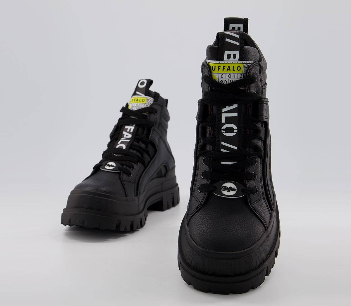 Buffalo Aspha Nc Mid Trainers Black Vegan Women�s Vegan