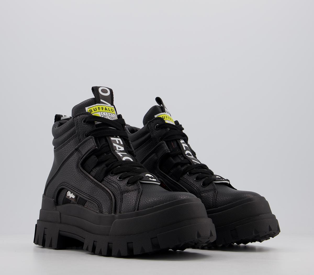 Buffalo Aspha Nc Mid Trainers Black Vegan Women�s Vegan