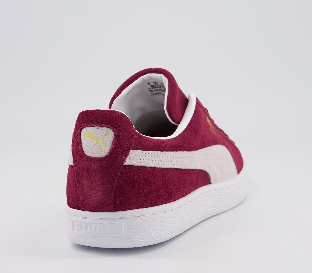 Puma Suede Classic Xxi Trainers Cabernet Puma White - Unisex Sports