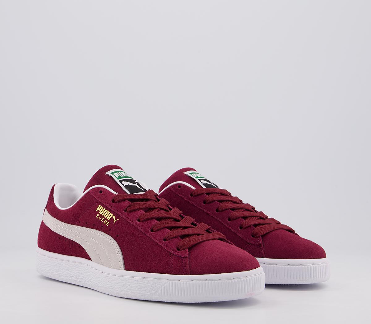 Puma Suede Classic Xxi Trainers Cabernet Puma White - Unisex Sports