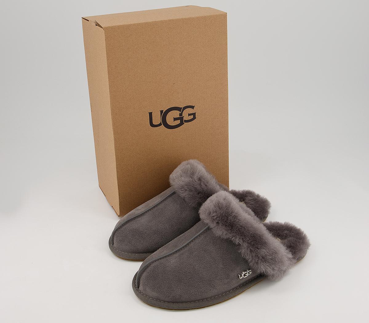 UGG Scuffette Ii Metal Logo Slippers Grey - Flat Shoes for Women
