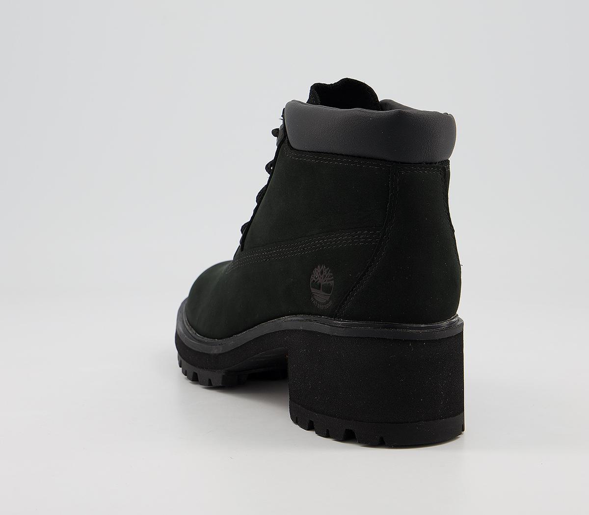 timberland kinsley lace up heeled ankle boots in black
