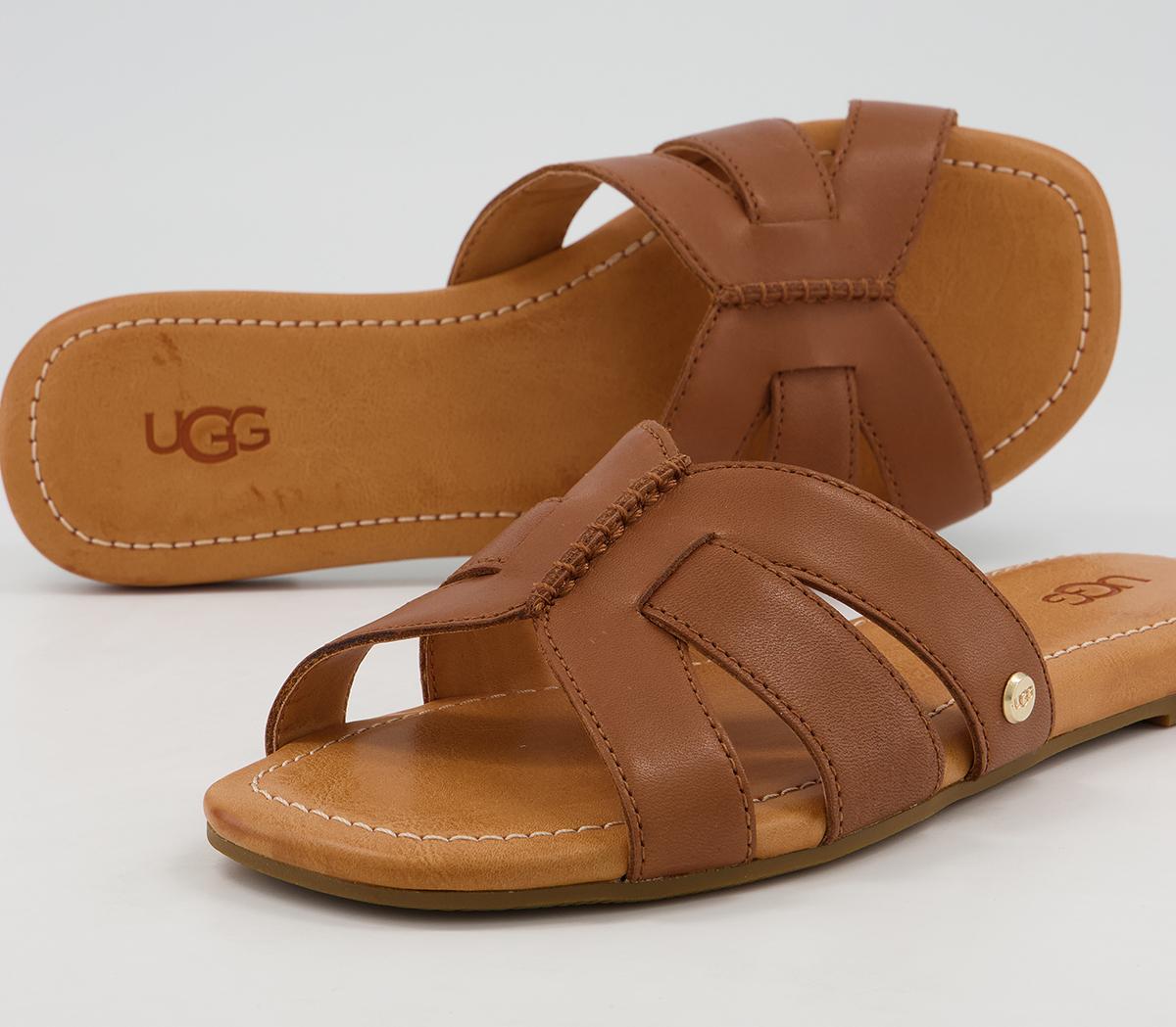 UGG Teague Sandals Tan Leather Women S Sandals   4098045008 Dt2 