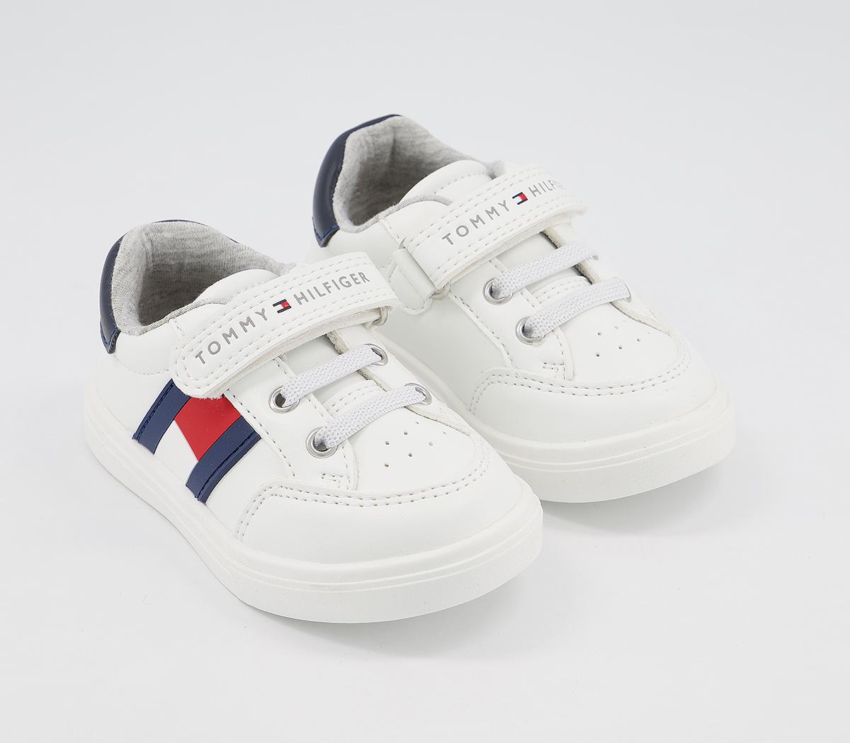 Tommy Hilfiger Tommy Sneakers 4-6 Trainers White Blue Red Flag - Unisex