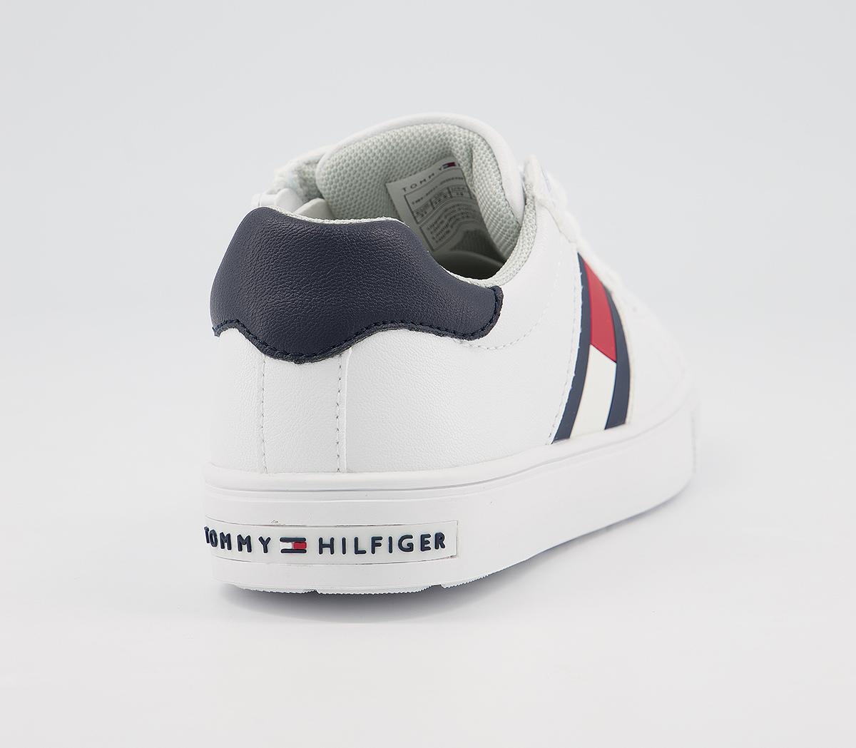 Tommy Hilfiger Tommy Sneaker Youth Trainers White Blue Red Flag - Unisex
