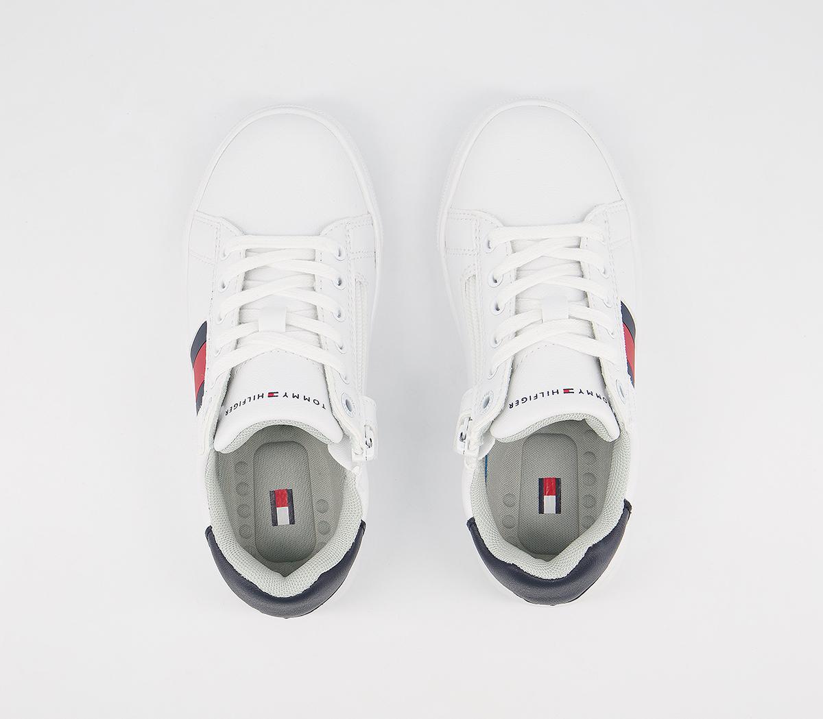 Tommy Hilfiger Tommy Sneaker Youth Trainers White Blue Red Flag - Unisex