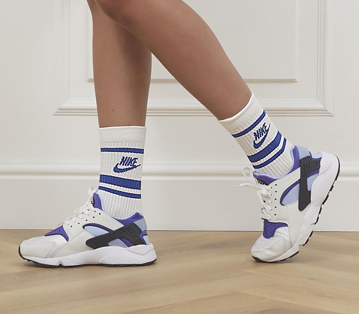 Nike Crew Socks 3 Pack White Game Royal Striped - Socks