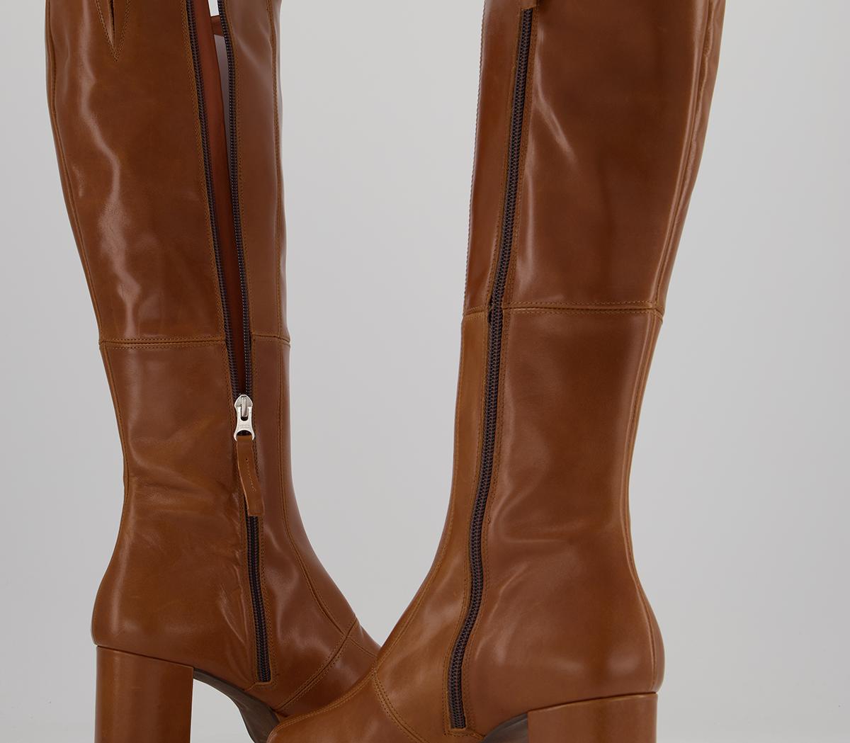 two tone over the knee boots