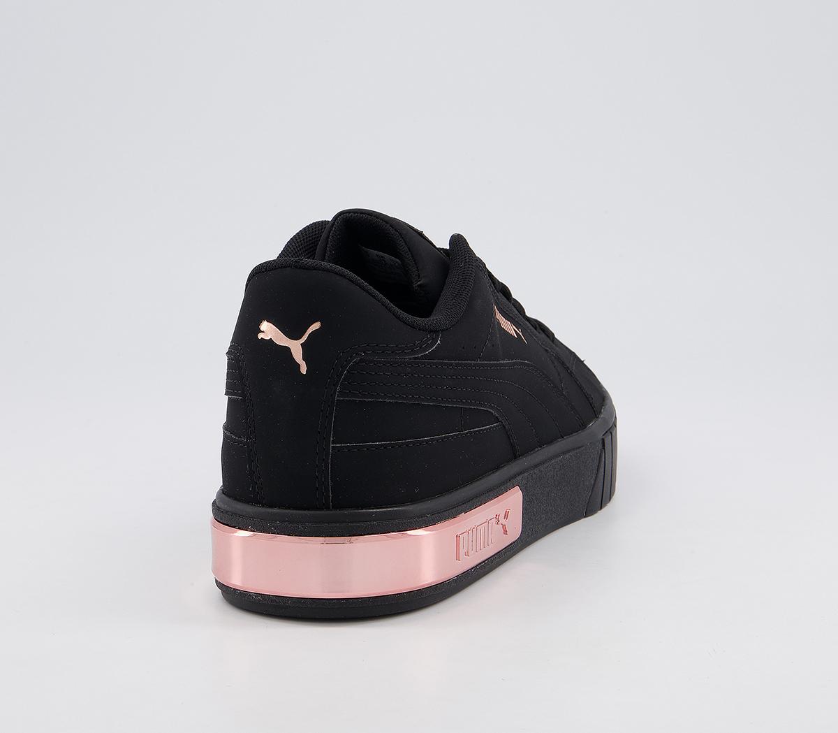 puma rose gold and black trainers