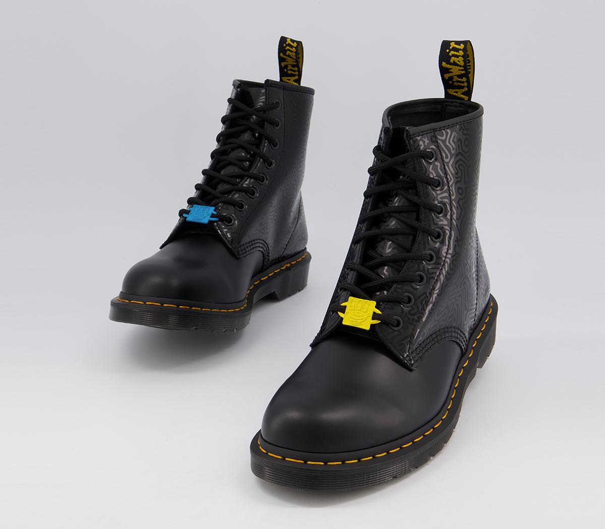 Dr. Martens Keith Haring 8 Eye Boots W Black - Womens