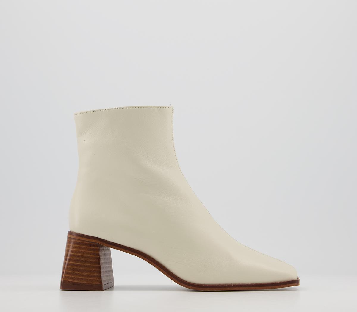 square toe white ankle boots