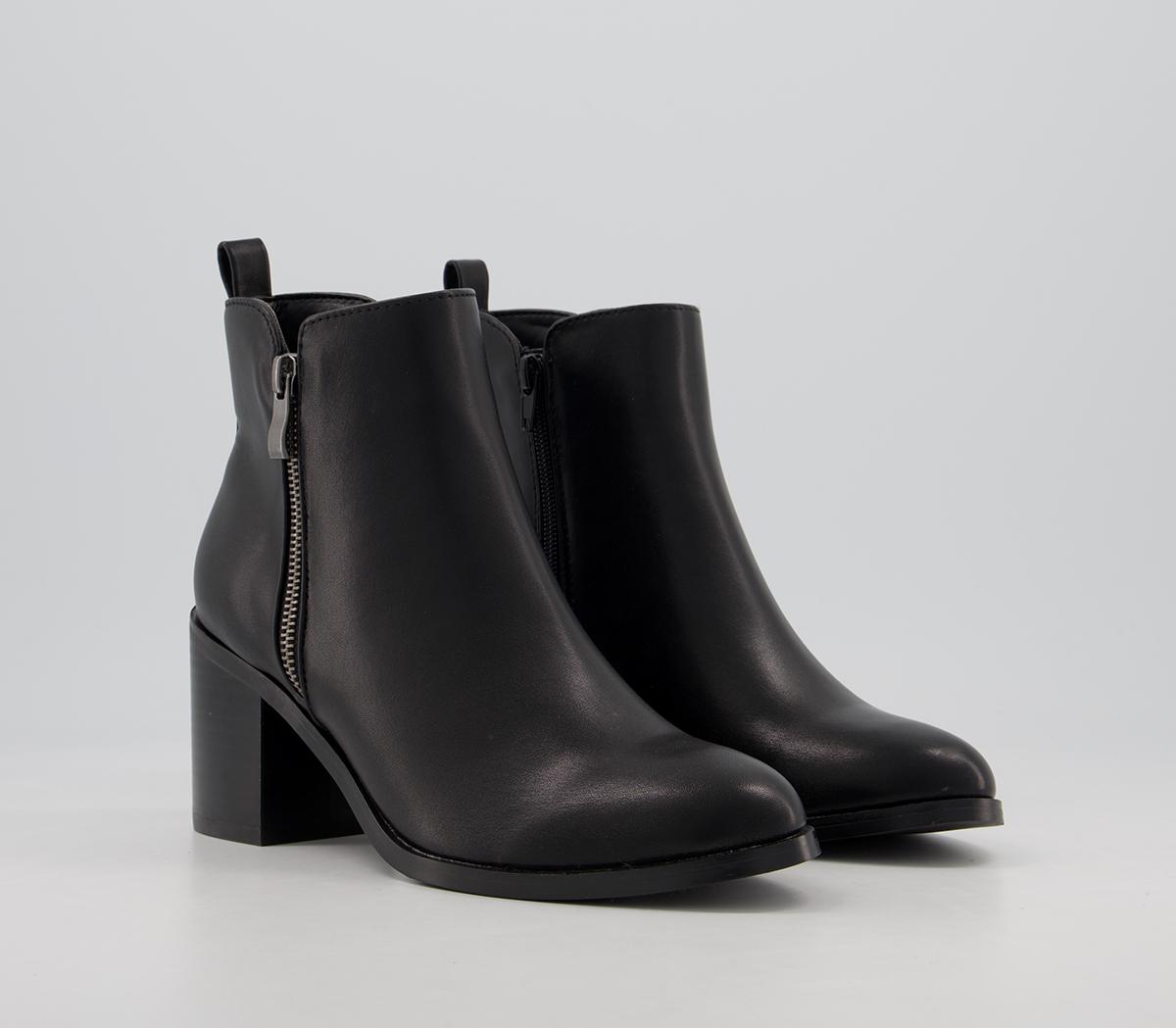 Office Agent Casual Size Zip Ankle Boots Black - Ankle Boots