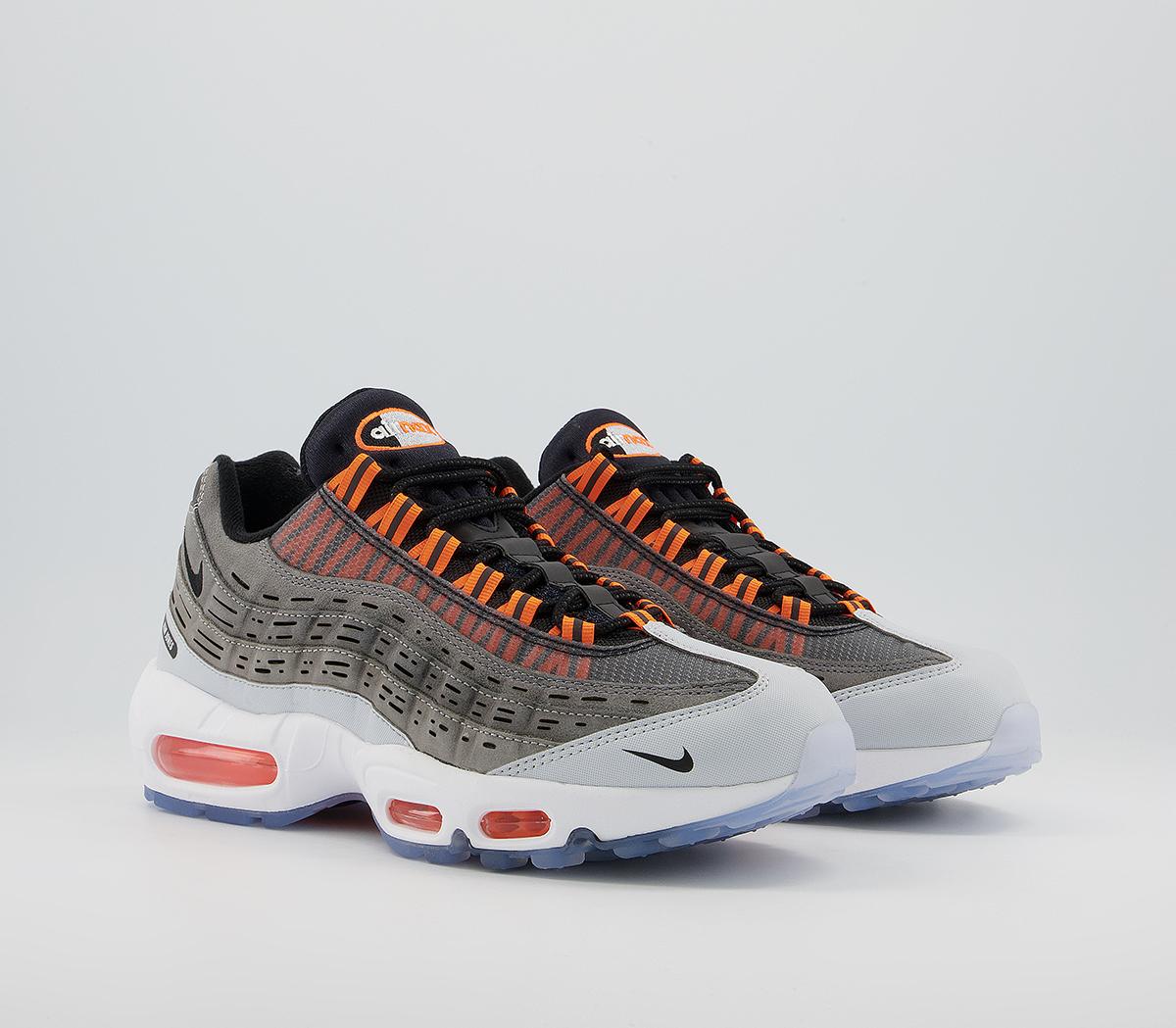 Nike Air Max 95 Trainers Kim Jone Black Total Orange Dark Grey Cool ...