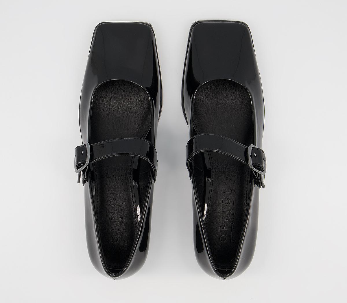 black patent flat shoes uk