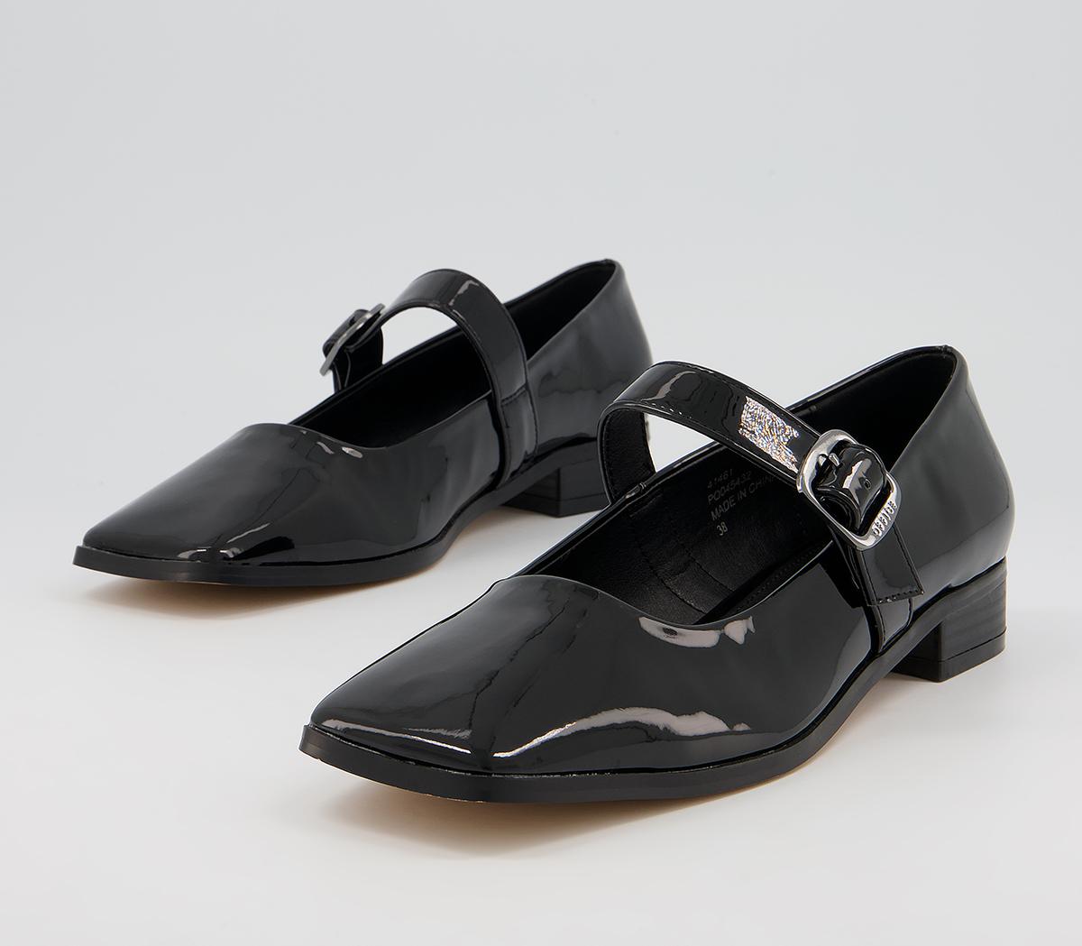 Office Finchley Mary Jane Flats Black Patent - Flat Shoes for Women