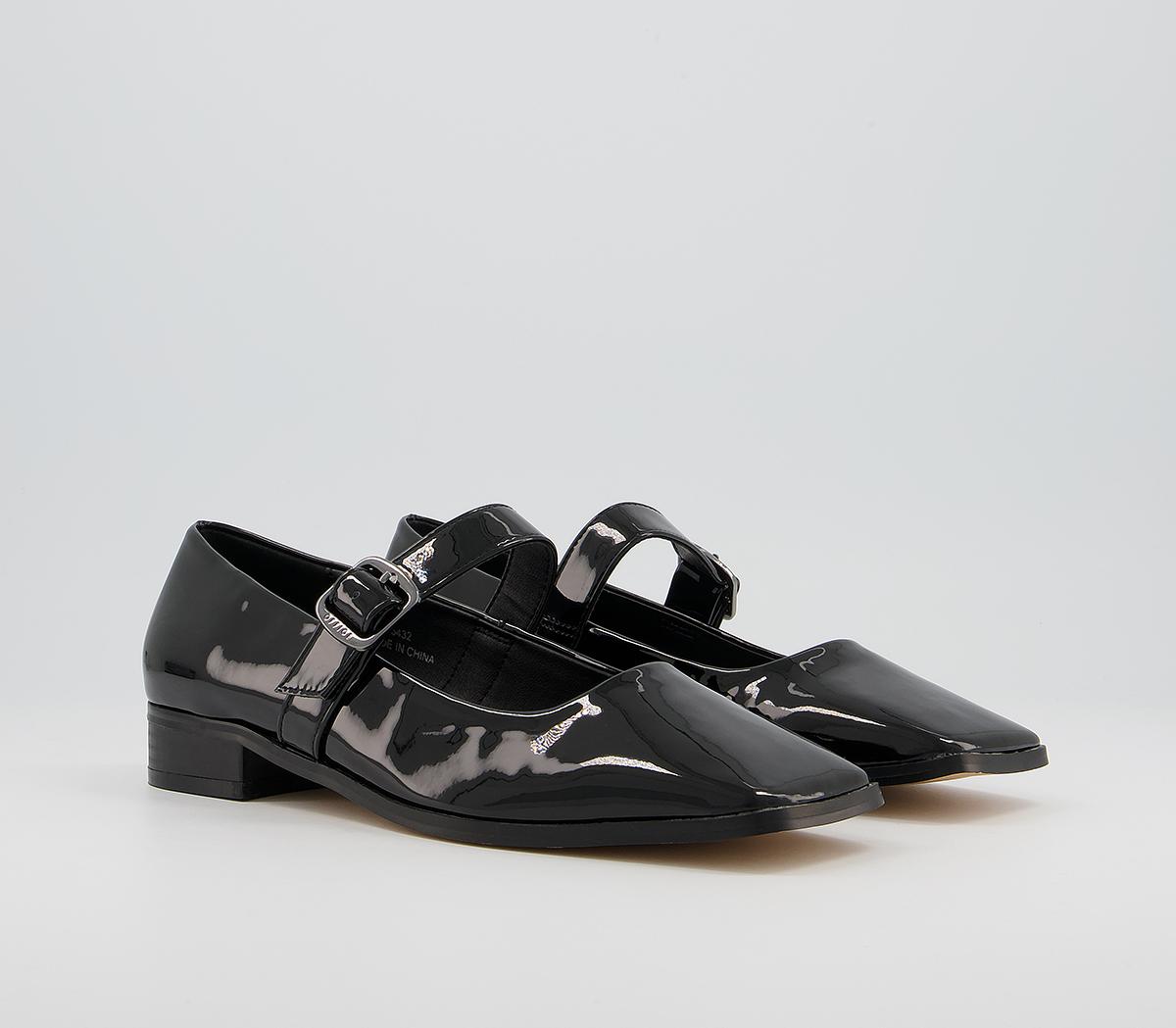 black patent flat shoes uk