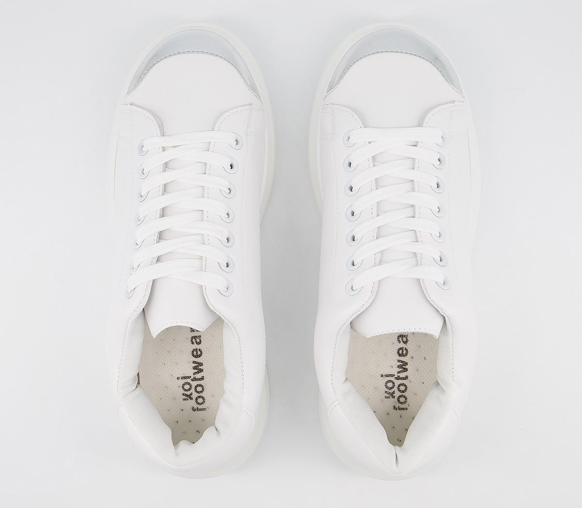 Koi Footwear Koi Chunky Trainers Vegan White Silver - Flats