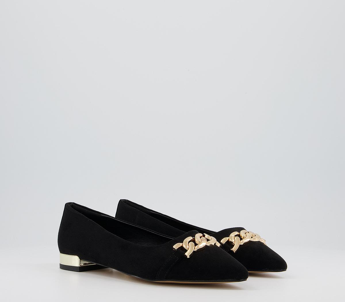 Office Fairness Feature Pointed Flat Shoes Black Flat Shoes for Women