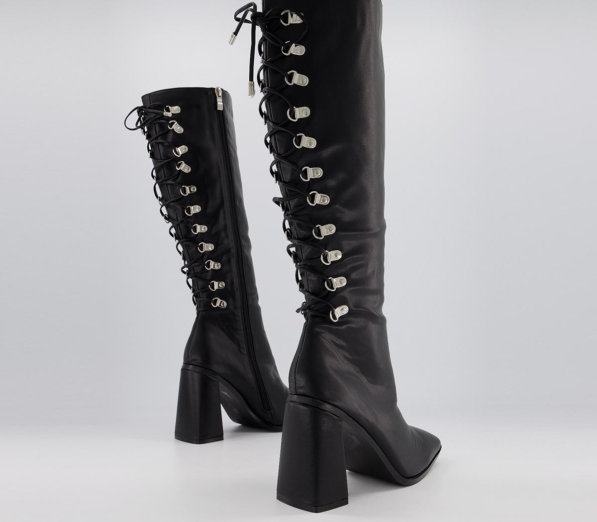 Koi Footwear Lace Knee Boots Black - Knee High Boots