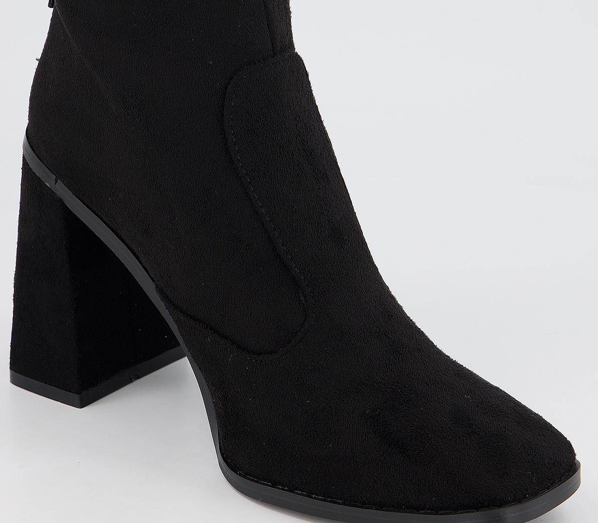 knee high boots with zip at back