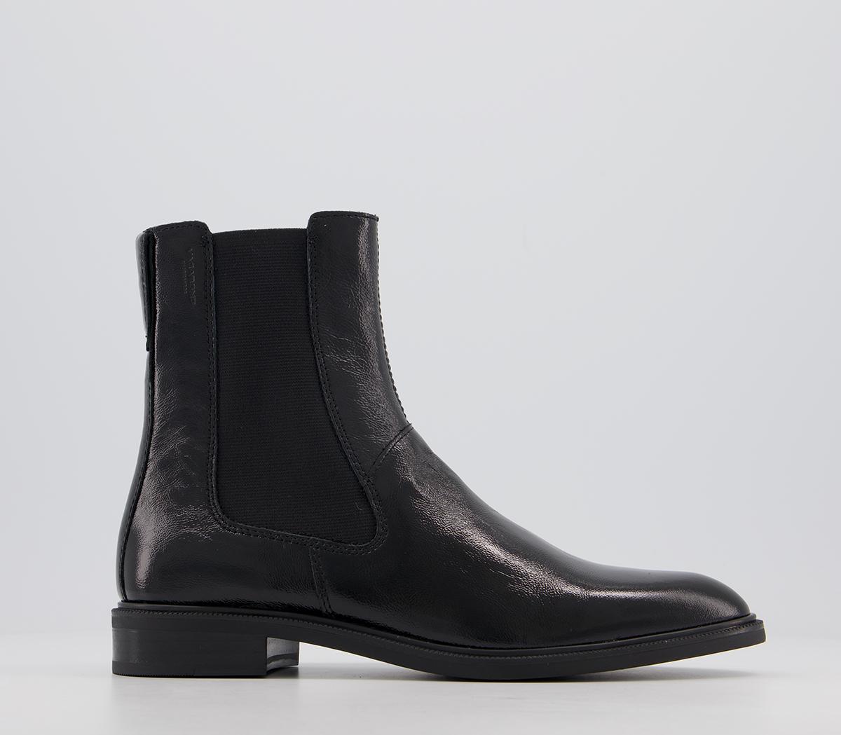 office ashleigh black leather calf croc boots