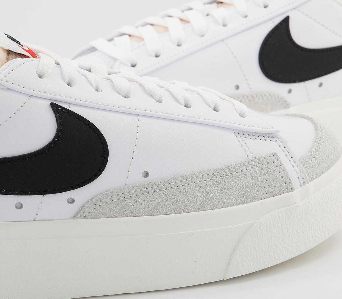 Nike Blazer Low Platform Trainers White Black Sail Team Orange - Nike Blazer