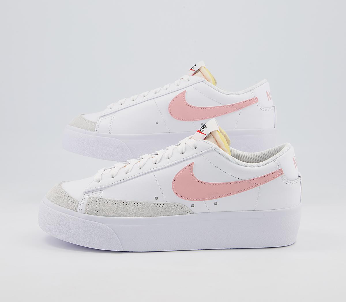 Nike Blazer Low Platform Trainers White Pink Glaze White - Unisex Sports