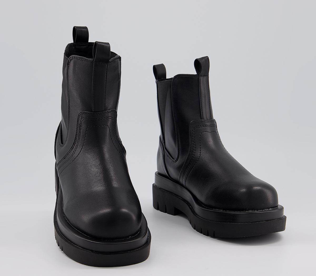 raid brazen chunky biker boots in black