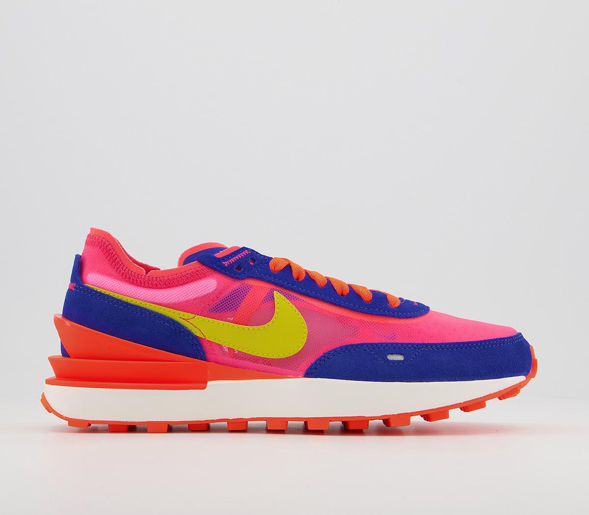 Nike Waffle One Trainers Racer Blue Citron Hyper Pink Siren Red Hyper ...