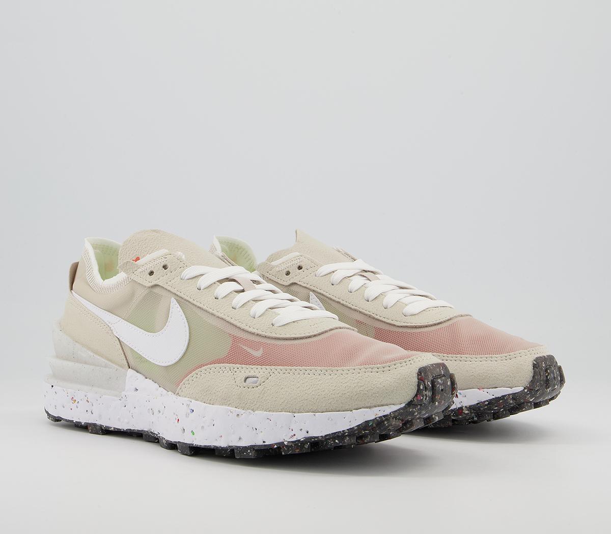 nike waffle one trainers sail gym red pearl white black