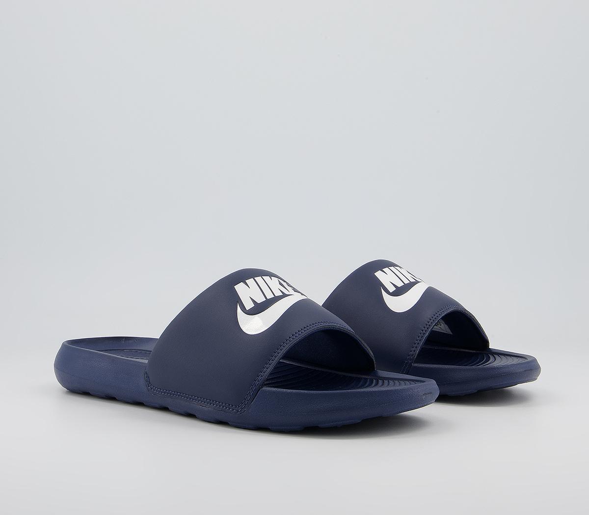 nike slides navy blue