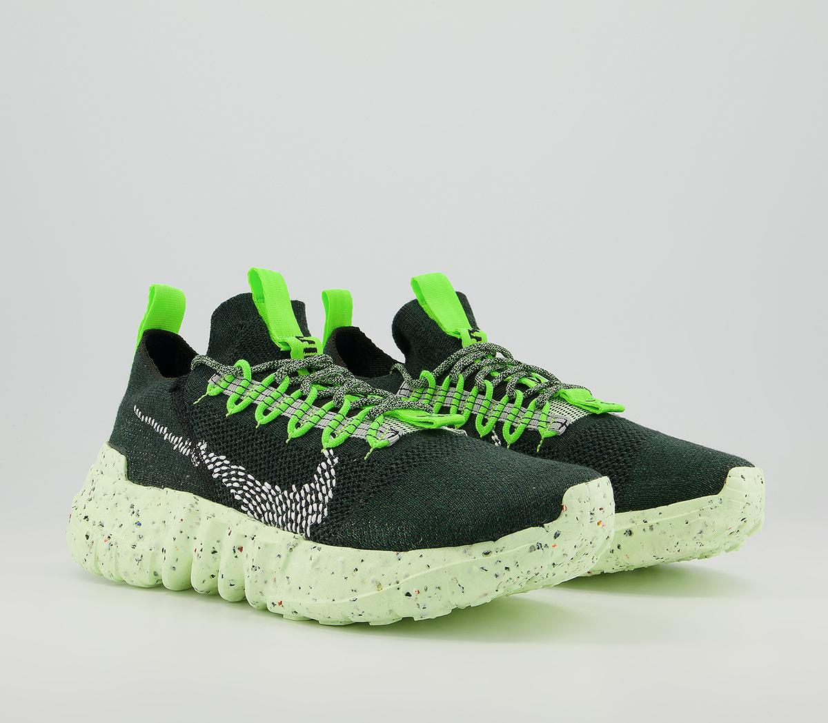 Nike Space Hippie 01 Trainers Carbon Green White Electric Green - His ...