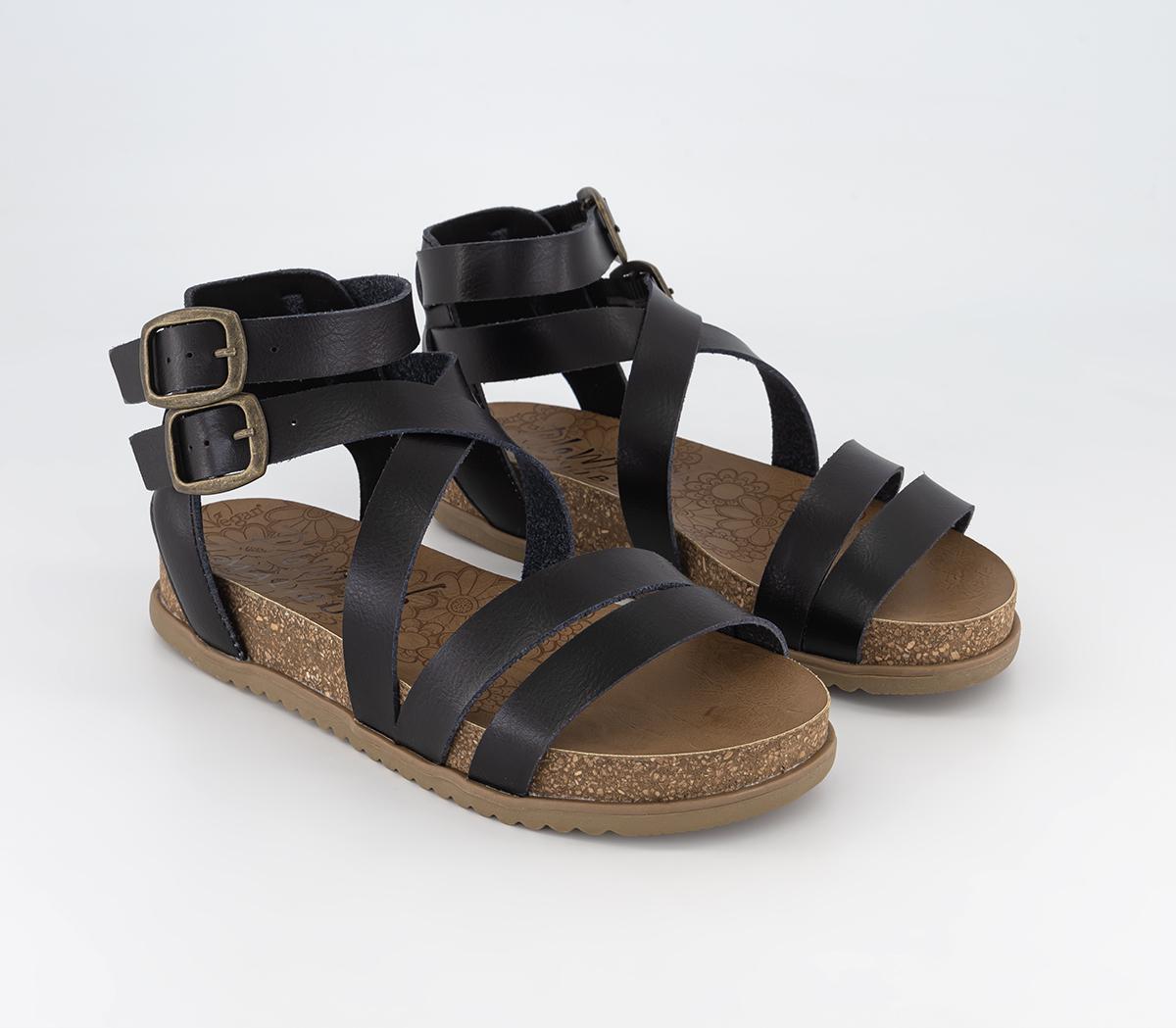 Blowfish Malibu Fandie Sandals Black Dyecut - Women's Vegan Shoes