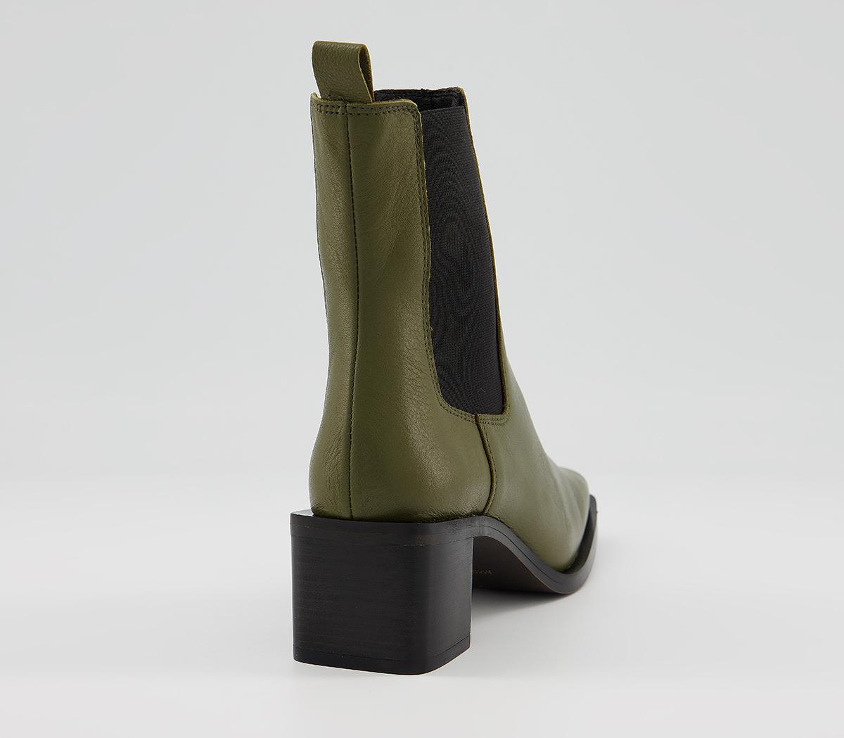gabeena leather block heel chelsea boot