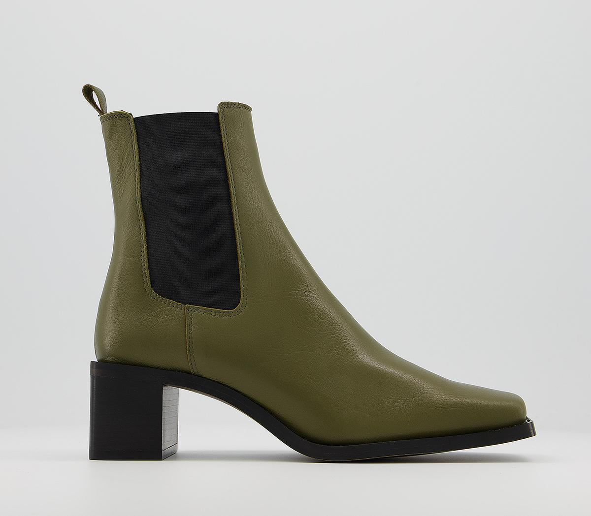 gabeena leather block heel chelsea boot