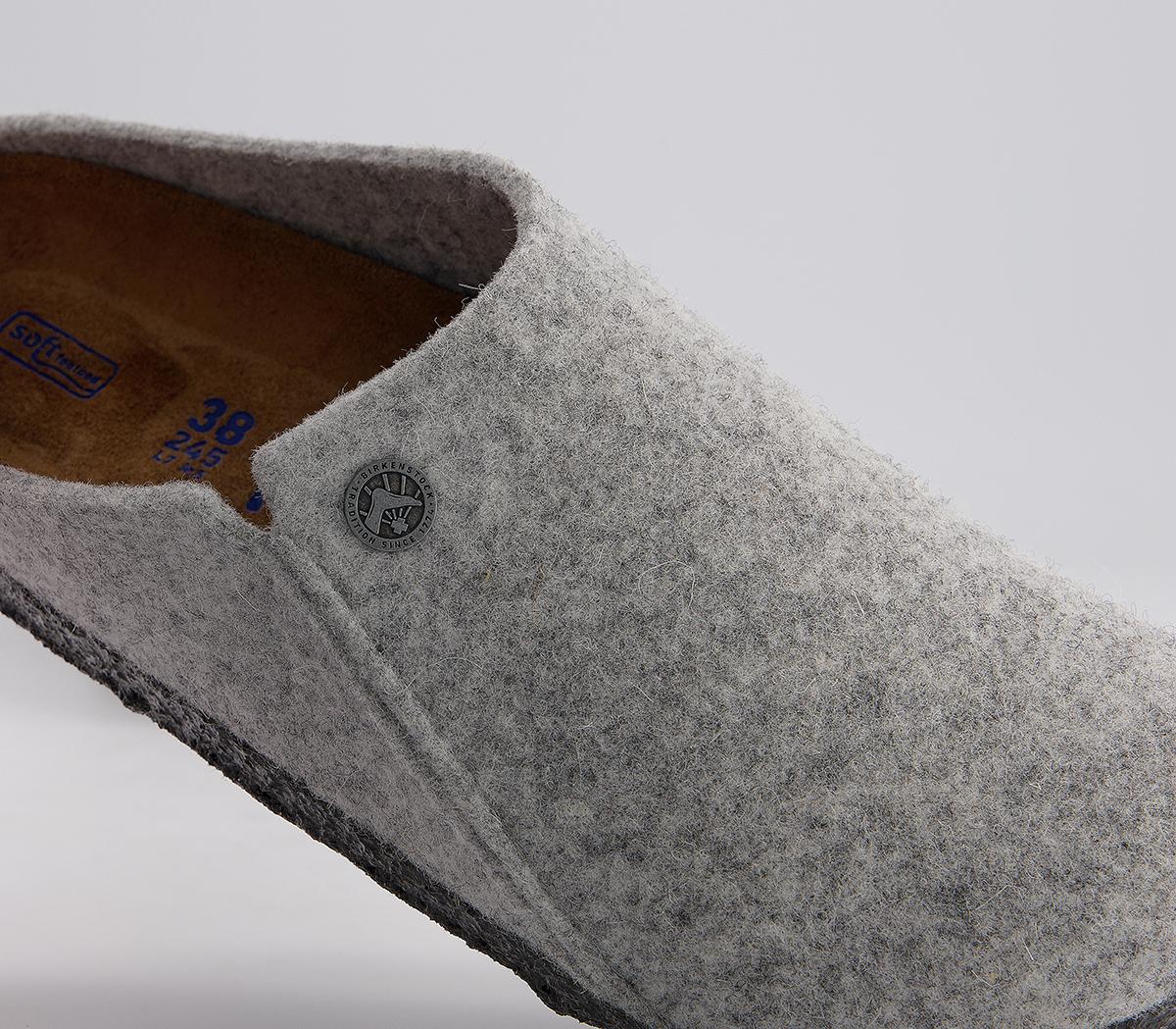BIRKENSTOCK Zermatt Slippers Light Grey - Flat Shoes for Women