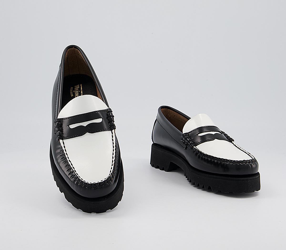 G.H Bass & Co Weejuns 90s Penny Loafers Black White - Flats