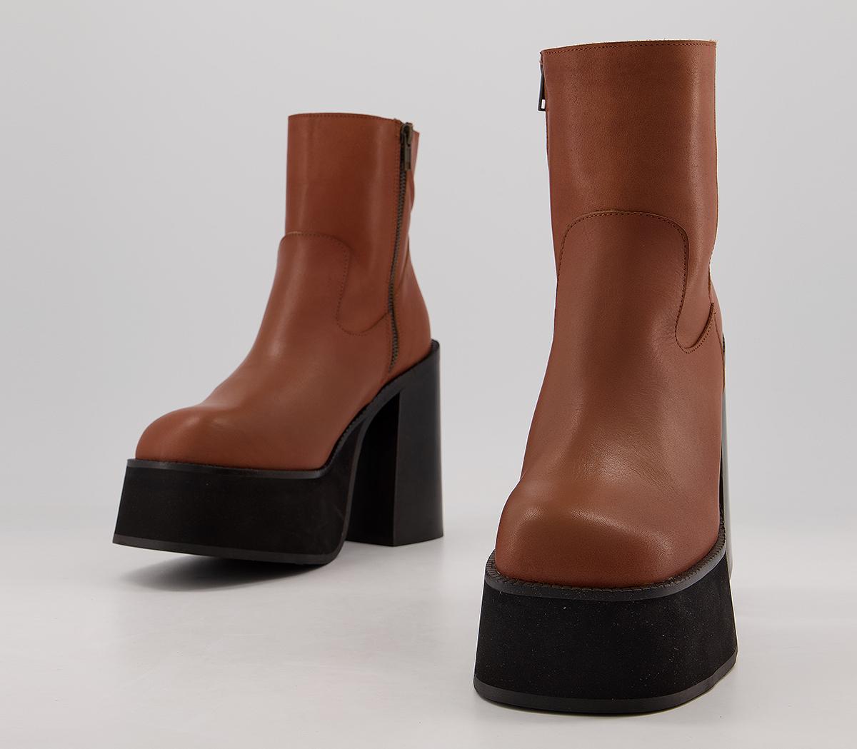 Kaltur Platform Boots Tan - Ankle Boots