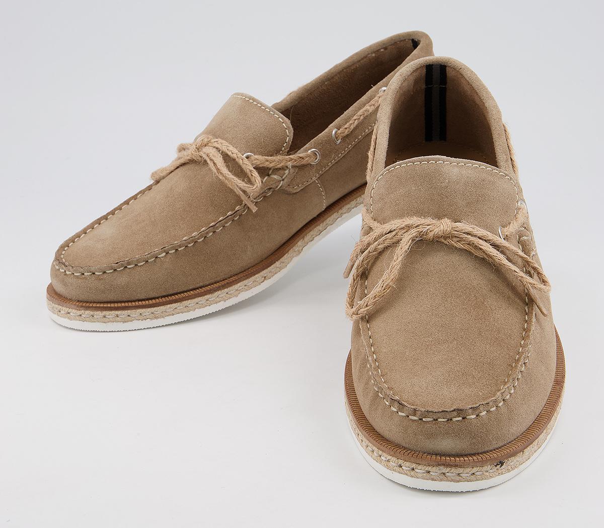 Walk London Bahama Lace Loafers Stone Suede - Casual