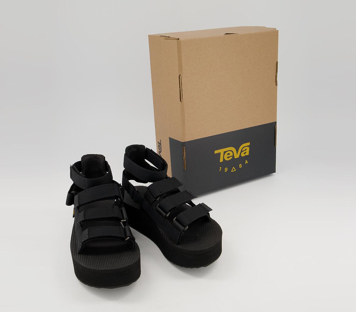 Teva Flatform Mevia Sandals Black - Womenâs Sandals