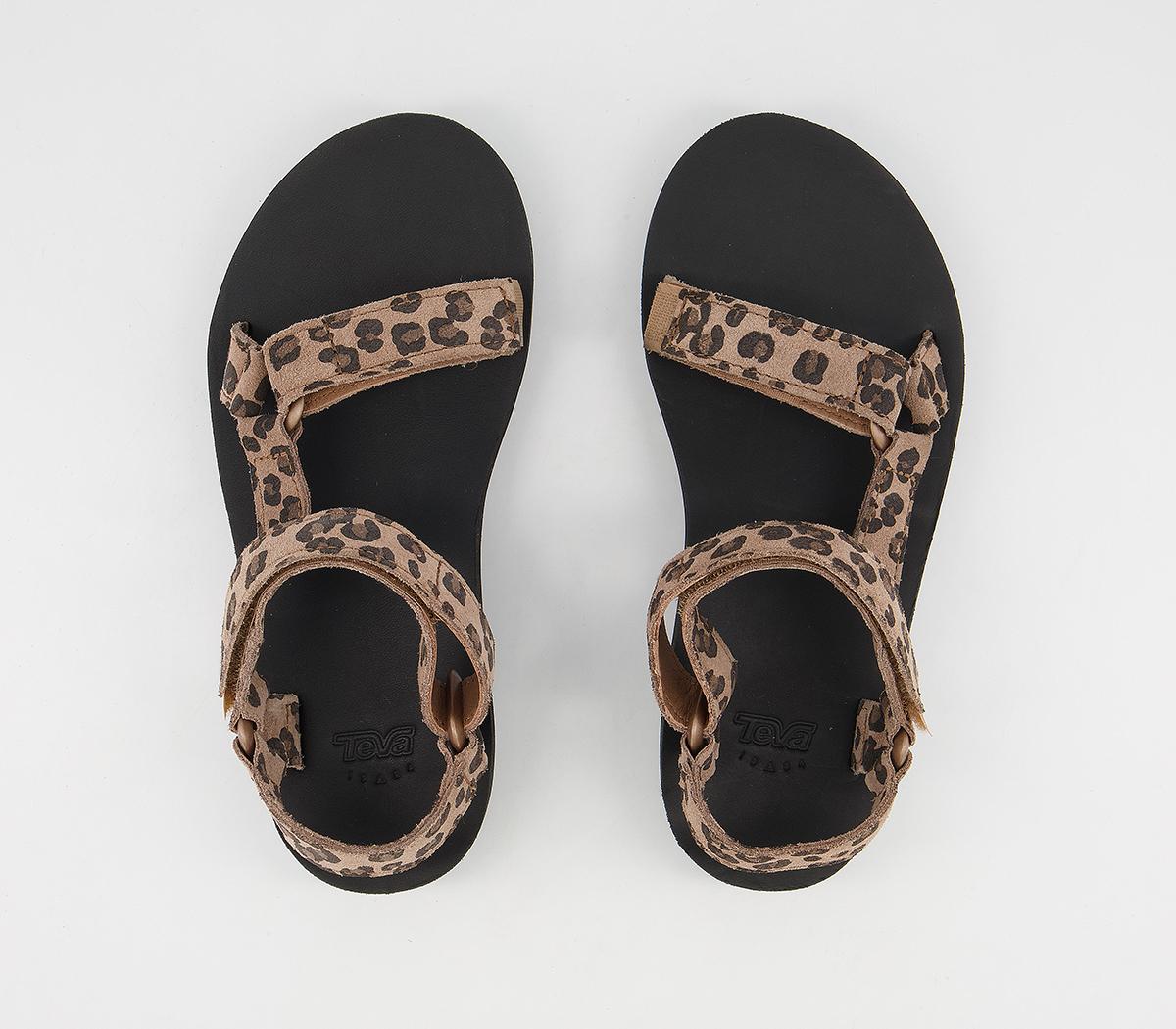 Teva Midform Universal Leather Sandals Leopard - Women’s Sandals