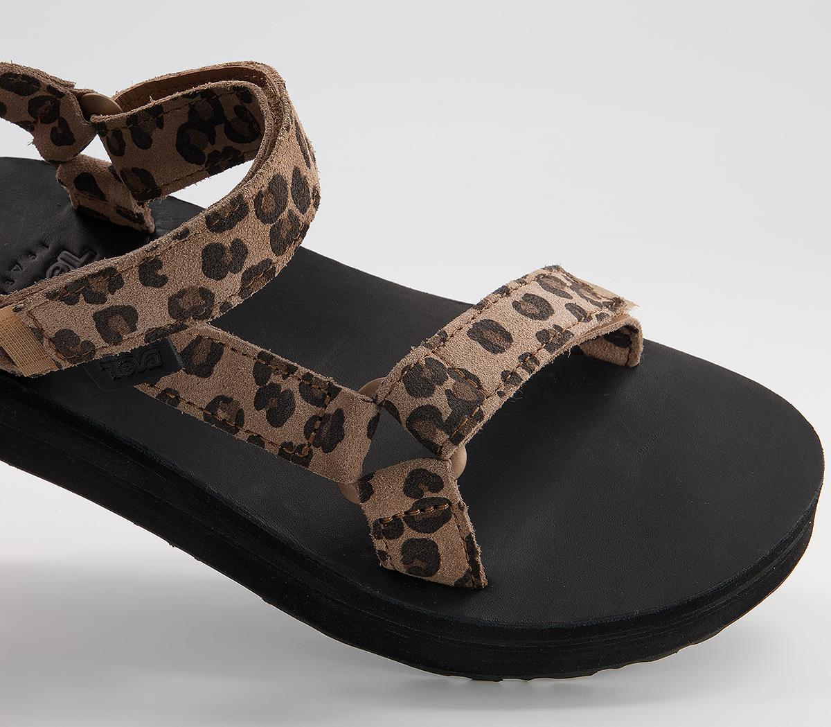 Teva Midform Universal Leather Sandals Leopard - Women’s Sandals